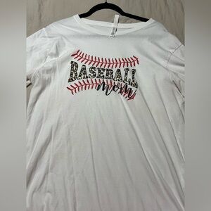 White Baseball Mom Shirt